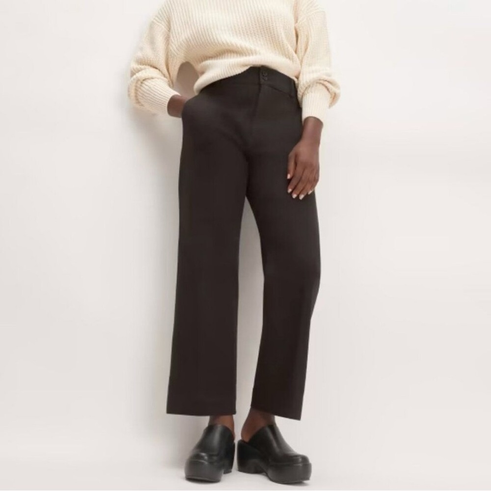 Everlane The Organic Kick Flare Pant Black Organic Cotton NWT